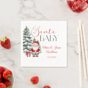Serviette En Papier Père Noël Baby Winter Baby shower de Noël Bienvenu