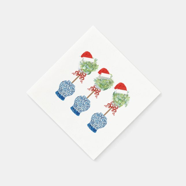 Serviette En Papier Père Noël Bleu Blanc Ginger jarre jarres Set de ta (Coin)