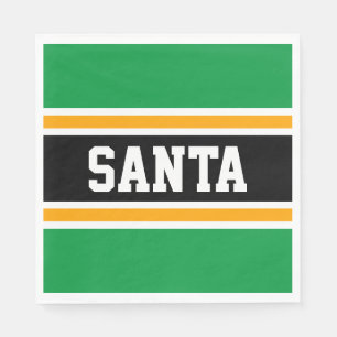Serviette En Papier PÈRE NOËL Bright Green Black Yellow Festipes