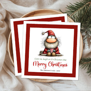 Serviette En Papier Père Noël capricieux minimaliste serviettes drôles