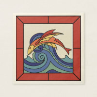 Père Noël Catalina Island Vintage Flying Fish Tile