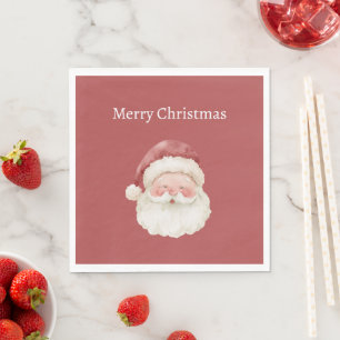 Serviette En Papier Père Noël chapeau rouge de Noël
