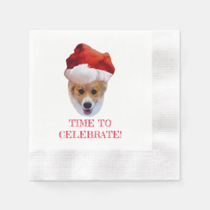 Serviette En Papier Père Noël Corgi Napkins