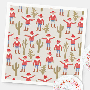Serviette En Papier Père Noël Cow-boy Noël occidental