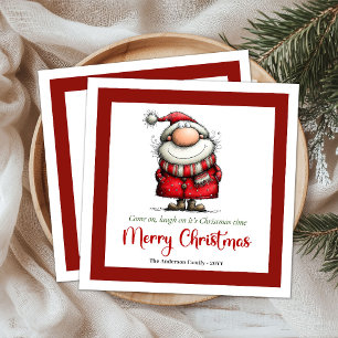 Serviette En Papier Père Noël de dessin animé drôle et ludique pour se