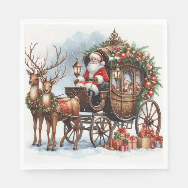 Serviette En Papier Père Noël de Noël (Devant)