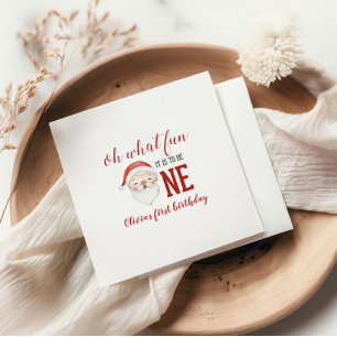 Serviette En Papier Père Noël de Noël Premier Anniversaire