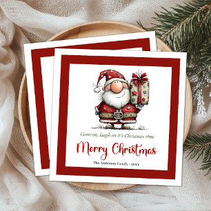 Serviette En Papier Père Noël dessin animé drôle fantaisiste Noël