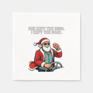 Serviette En Papier Père Noël Divorce Garde Humour Drôle Vacances Noël