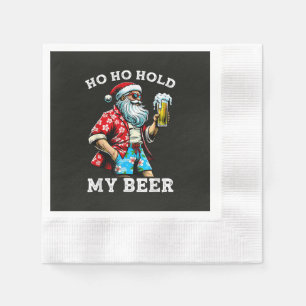 Serviette En Papier Père Noël drôle avec des lunettes de soleil et biè