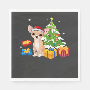 Serviette En Papier Père Noël drôle Chihuahua Chien Arbre de Noël Cade
