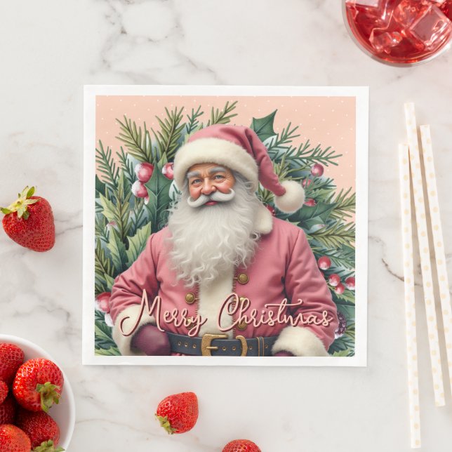 Serviette En Papier Père Noël élégant (En situation)