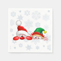 Père Noël et Elf Cute et drôle Caractères Pékin