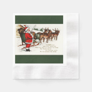 Serviette En Papier Père Noël et Sleigh avec la serviette de papier de