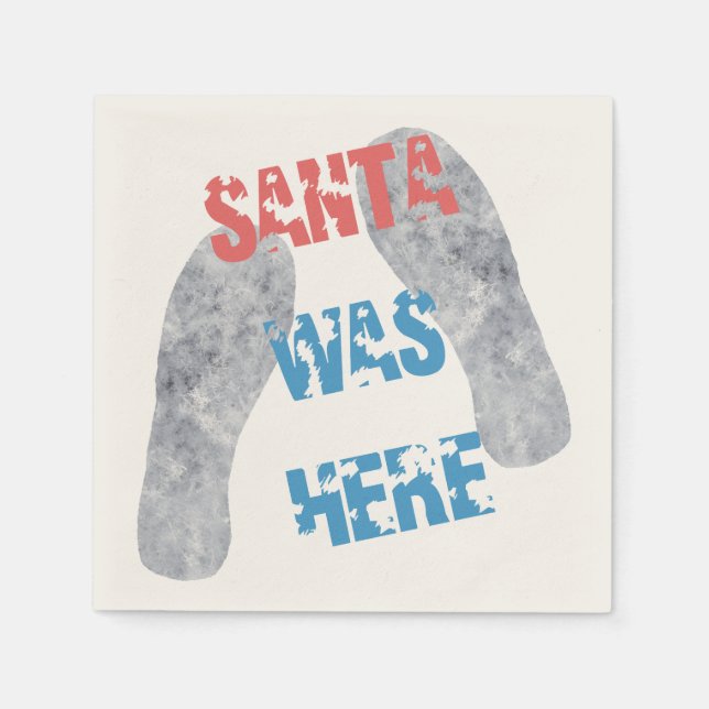 Serviette En Papier Père Noël était là (Devant)