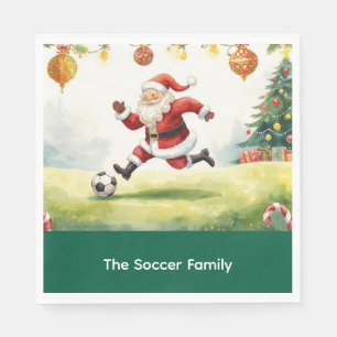 Serviette En Papier Père Noël Football Soirée de Noël