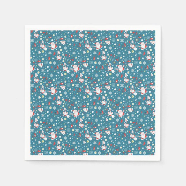 Serviette En Papier Père Noël Love Motif (Devant)