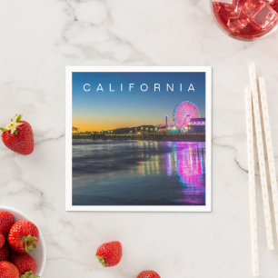 Serviette En Papier Père Noël Monica Pier Los Angeles, Californie