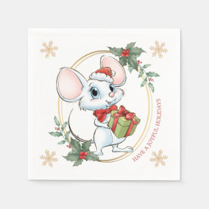 Serviette En Papier Père Noël Mouse Noël Favoriser
