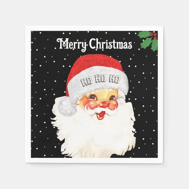 Serviette En Papier Père Noël Noël HO HO HO (Devant)