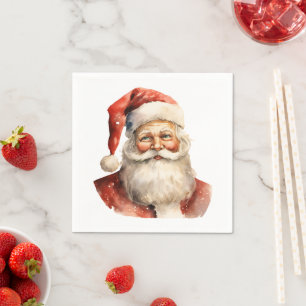 Serviette En Papier Père Noël Noël rétro Christmas