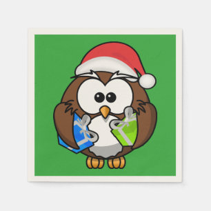 SERVIETTE EN PAPIER PÈRE NOËL OWL