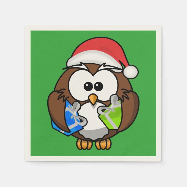 SERVIETTE EN PAPIER PÈRE NOËL OWL (Devant)