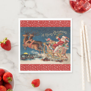 Serviette En Papier Père Noël patriotique