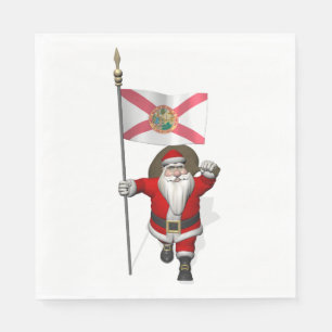 Serviette En Papier Père Noël patriotique visite la Floride