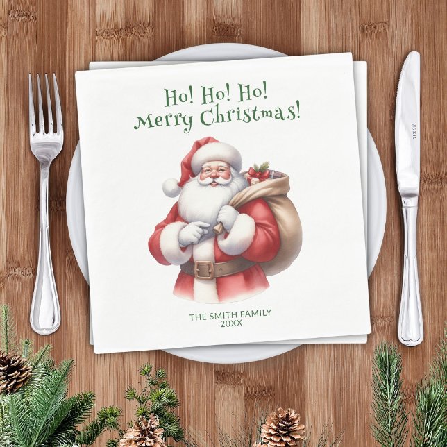 Serviette En Papier Père Noël Présente le Parti Vert (Créateur téléchargé)