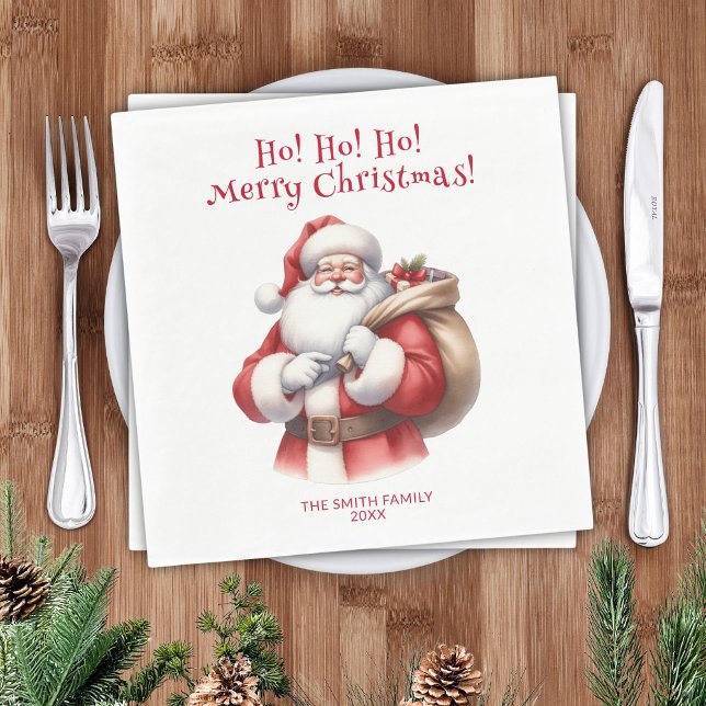 Serviette En Papier Père Noël Présente une Fête Rouge (Créateur téléchargé)