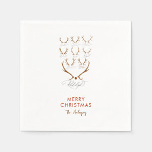 Serviette En Papier Père Noël Reindeer Noms de famille Noël