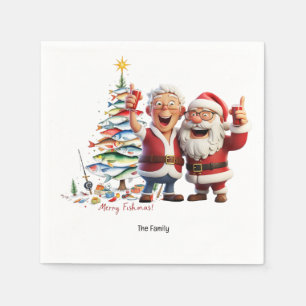 Serviette En Papier Père Noël rejoint les fans de pêche pour la fête d