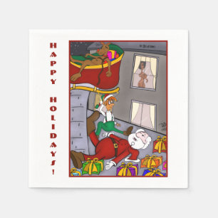Serviette En Papier Père Noël Rencontre Mme Père Noël