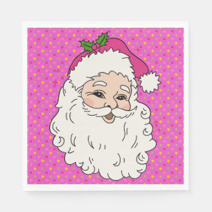 Serviette En Papier Père Noël rose chaud