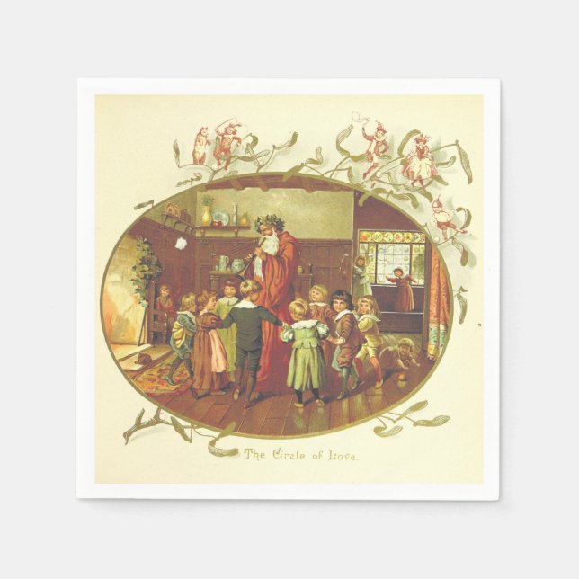 Serviette En Papier Père Noël vintage (Devant)
