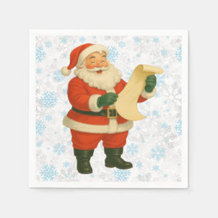 Serviette En Papier Père Noël vintage/rétro joyeux et festif