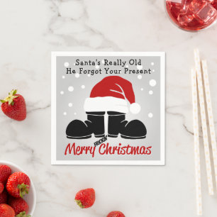 Serviette En Papier Père Noël Vraiment Vieux Il Oublié Papier Napkin