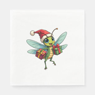 Serviette En Papier Père Noël's Dragonfly Helper