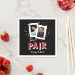 Serviette En Papier Perfect Pair Casino Theme Couples Photo<br><div class="desc">Parfait pour les amateurs de poker ou de soirée casino, les dîners de répétition, les douches en couple ou les mariages, nos serviettes personnalisées sur le thème du casino disposent d'une paire de cartes de jeu avec les photos et initiales du couple, et "la paire parfaite" en lettrage style Vegas...</div>
