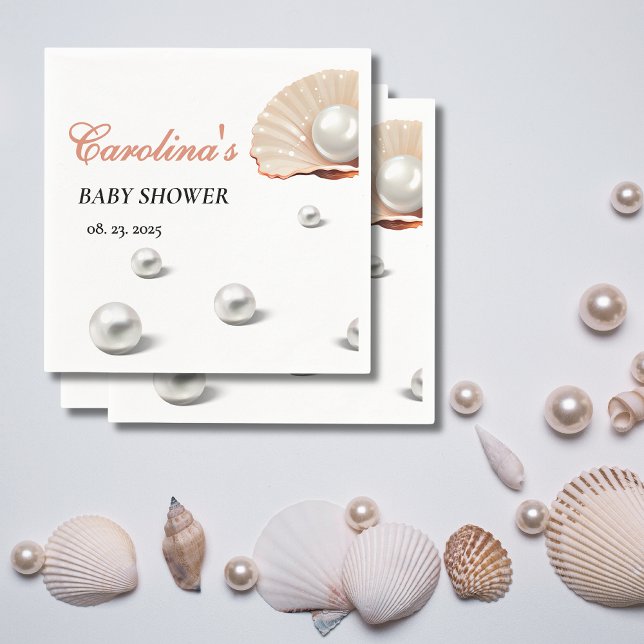 Serviette En Papier perle de l'océan sous le baby shower de mer (Créateur téléchargé)