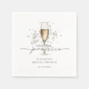 Serviette En Papier Perles aquarelles et apéritif de mariage Prosecco