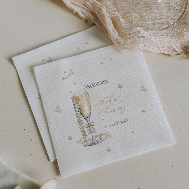 Serviette En Papier Perles Élégant Nœud Papillon Réception de Mariage  (Créateur téléchargé)
