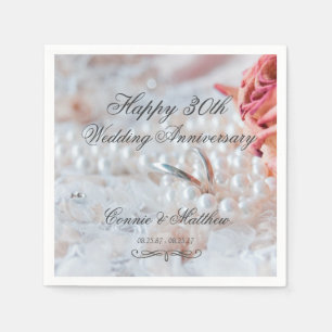 Serviette En Papier Perles mariages 30e anniversaire de Mariage