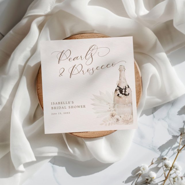 Serviette En Papier Perles neutres et Fête des mariées de poursuites (Créateur téléchargé)