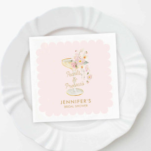 Serviette En Papier Perles roses et Fête des mariées de Prosecco