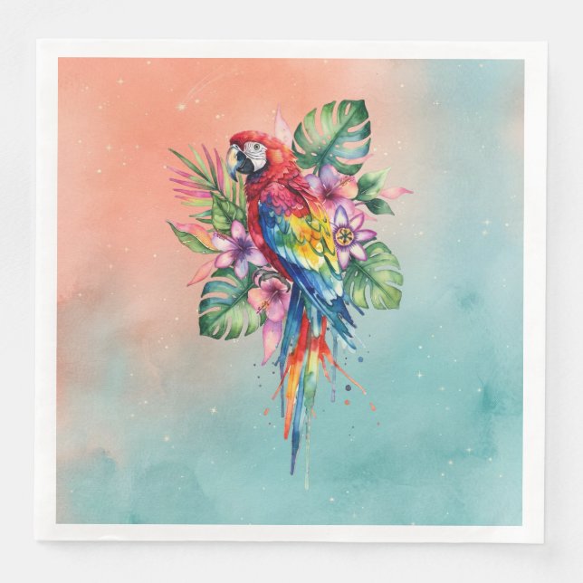 Serviette En Papier Perroquet (Devant)