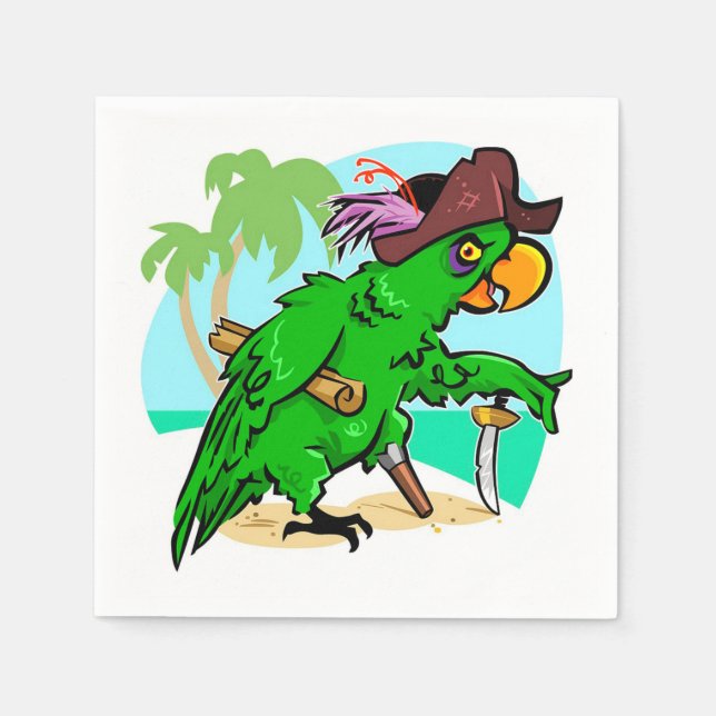 Serviette En Papier Perroquet (Devant)