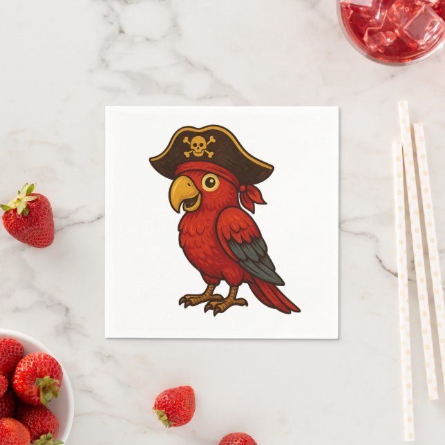 Serviette En Papier Perroquet de pirates (En situation)