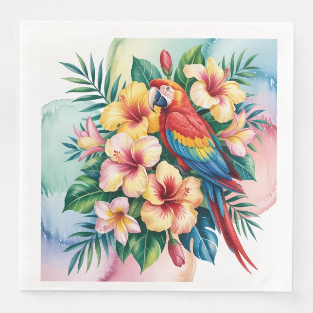 Serviette En Papier Perroquet exotique (Devant)